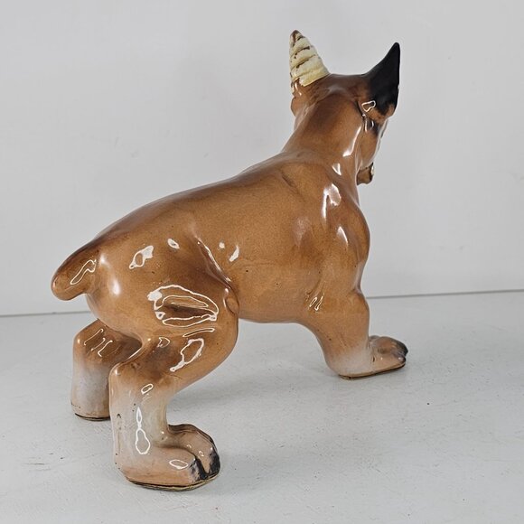 Vintage Ceramic Boxer Dog Figurine Injured Sad Puppy *Chipped* - Picture 4 of 9
